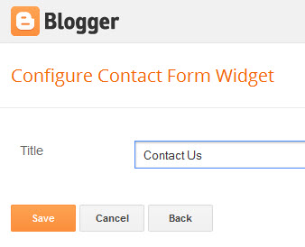 Blogger Contact form Configuration