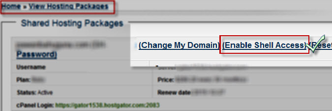 Hostgator Shell Access