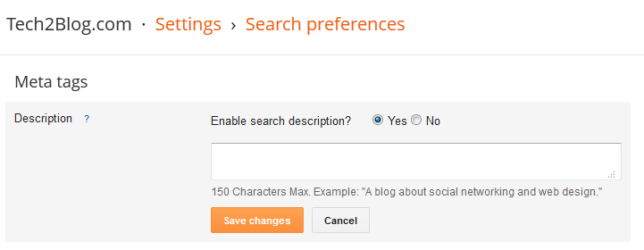 search preference blogger
