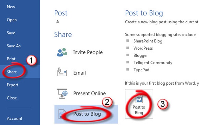 Office365 Post to Blog