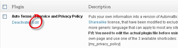 Auto TOS and privacy policy edit