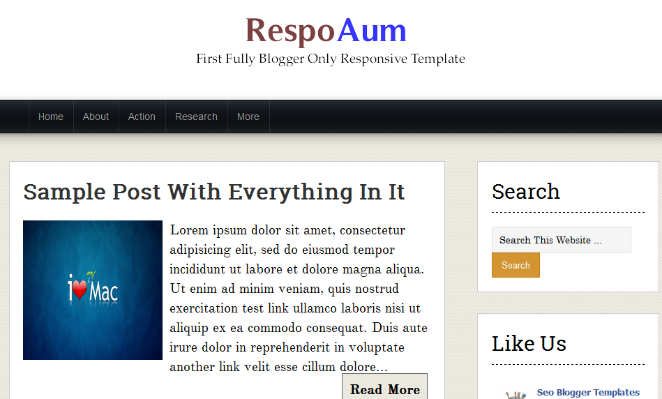 RespoAum Responsive Blogger Template