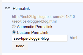custom permalink blogger