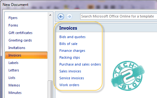 Microsoft Word Free  invoice and quote