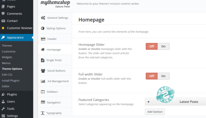 Mythemeshop howto theme option panel