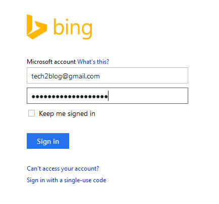 bing webmaster tool login