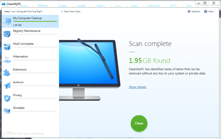 CleanMyPC Cleanup