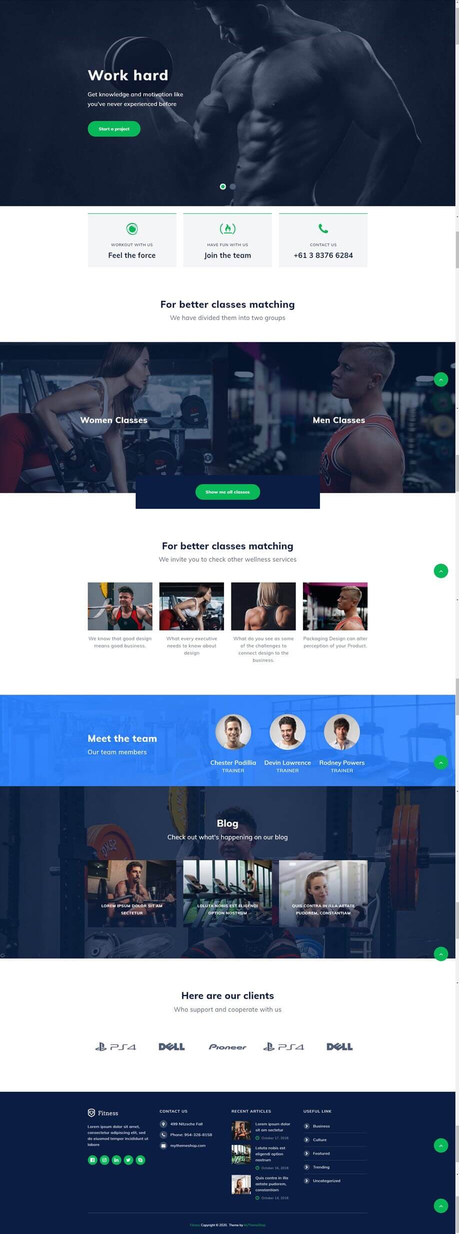 Fitness WordPress Theme