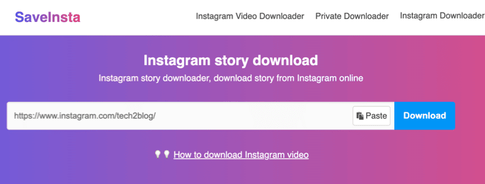 Download Instagram Story - SaveInsta